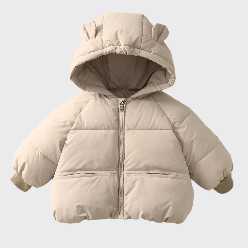 BEIGE DOWN JACKET FRONT