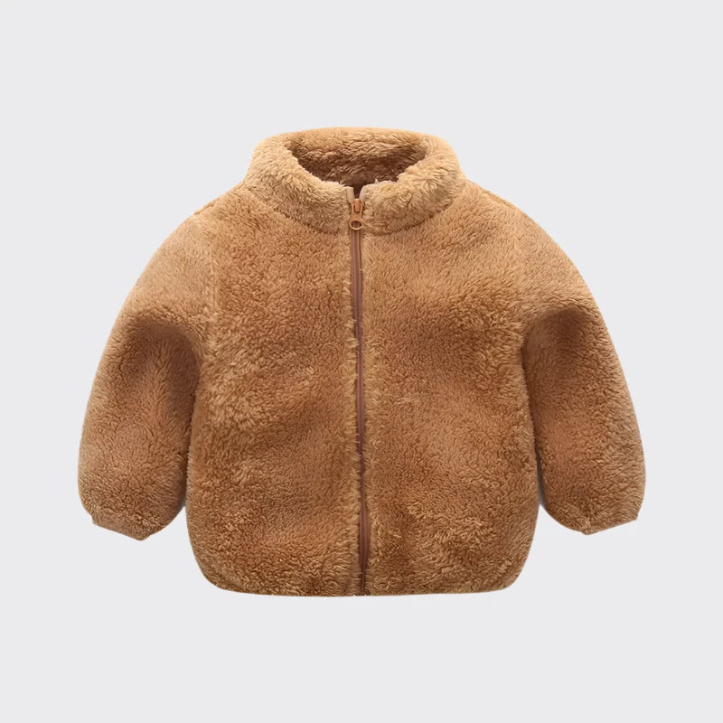 Brown fleece jacket full zipper