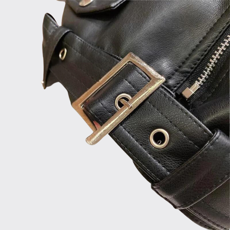 CLOSE UP FAUX LEATHER BUCKLES JACKET BUCKLE