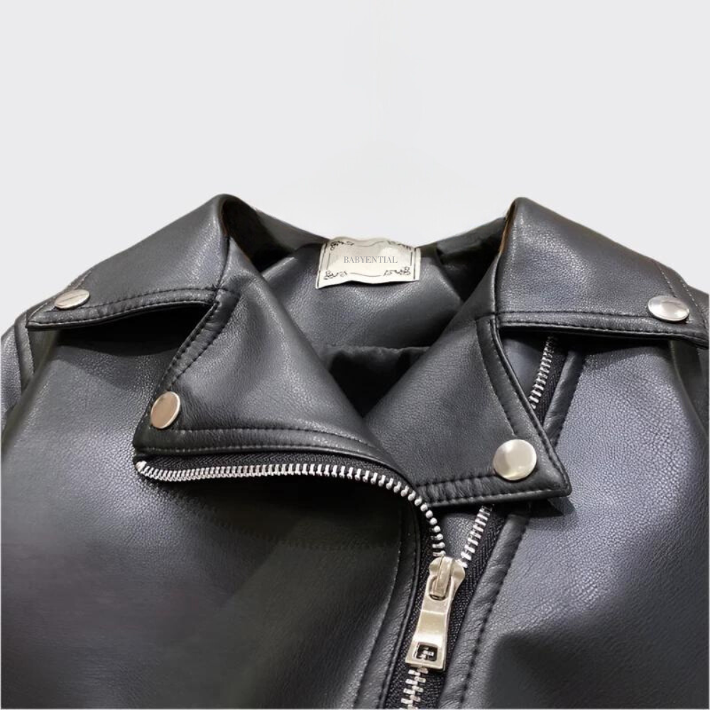 CLOSE UP FAUX LEATHER BUCKLES JACKET ZIPPER