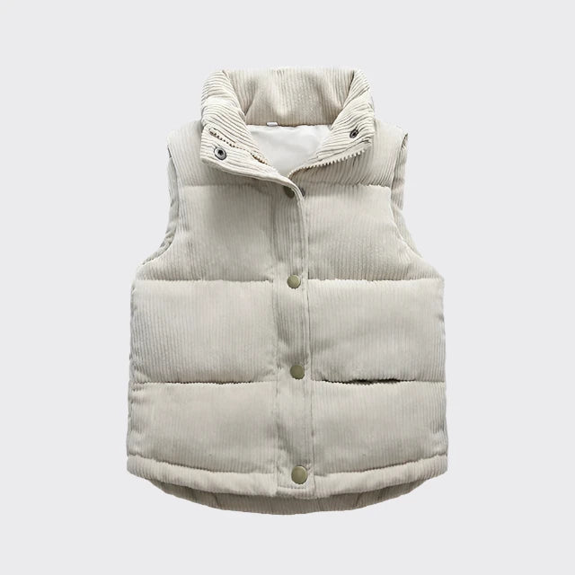 Corduroy puffer vest grey