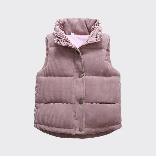 Corduroy puffer vest purple