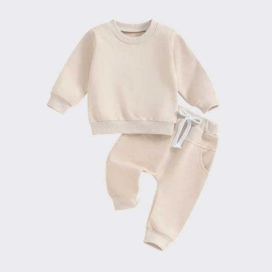 Cream Sweatshirt Tracksuit - front