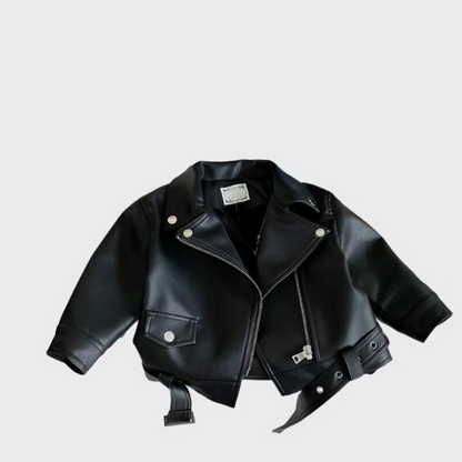 FAUX LEATHER BUCKLES JACKET FRONT