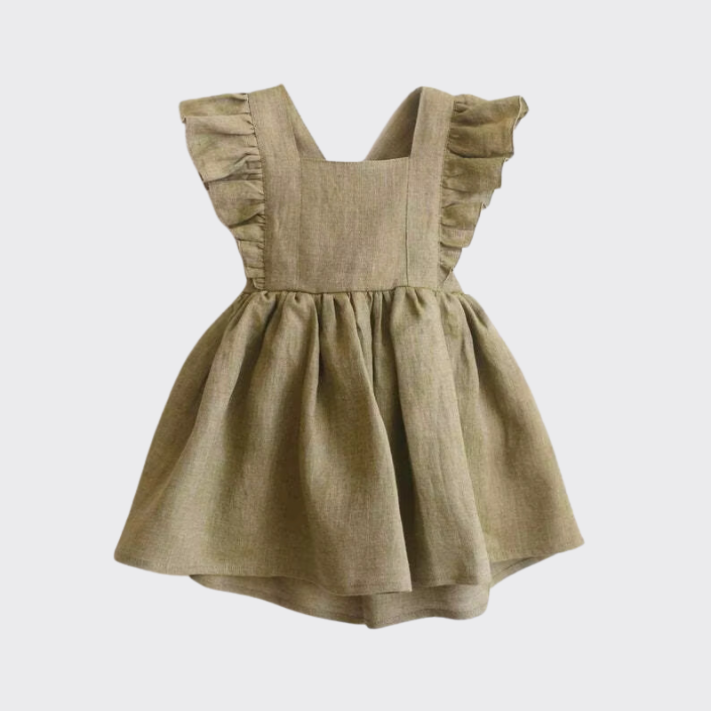 GREEN RUFFLE DRESS FRONT