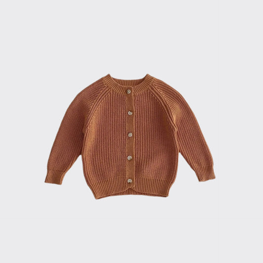 Knitted cardigan in brown