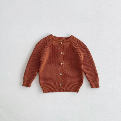 Knitted cardigan in copper