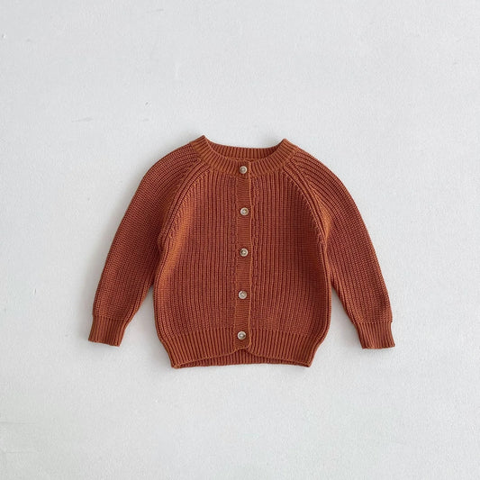 Knitted cardigan in copper