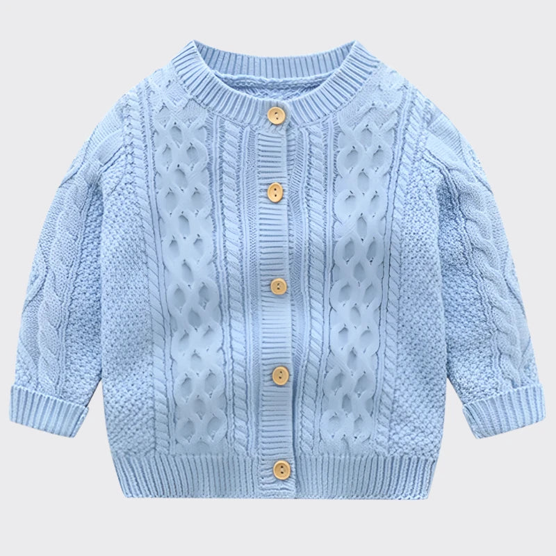 Knitted cardigan light blue