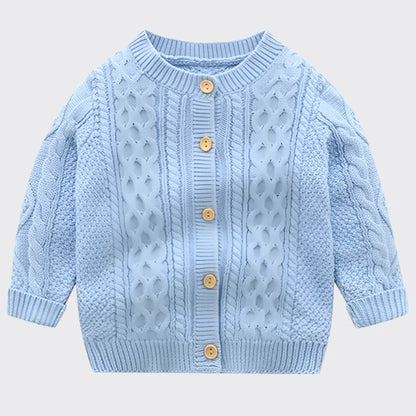 Knitted cardigan light blue