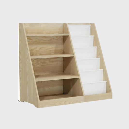 Montessori wooden bookshelf