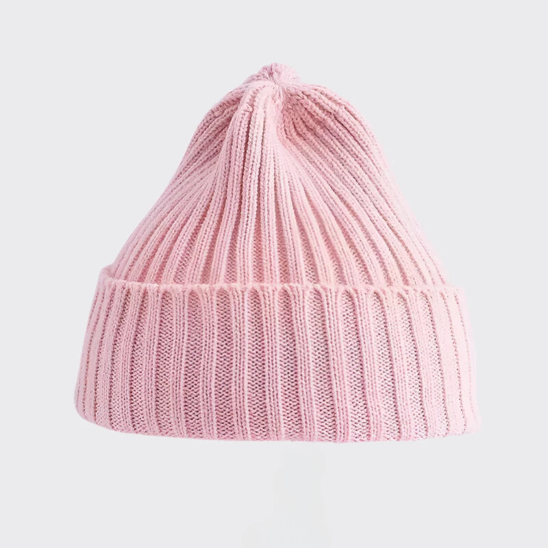 Pink ribbed beanie