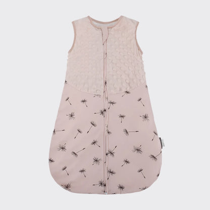 Pink sleepsack with dandelion design