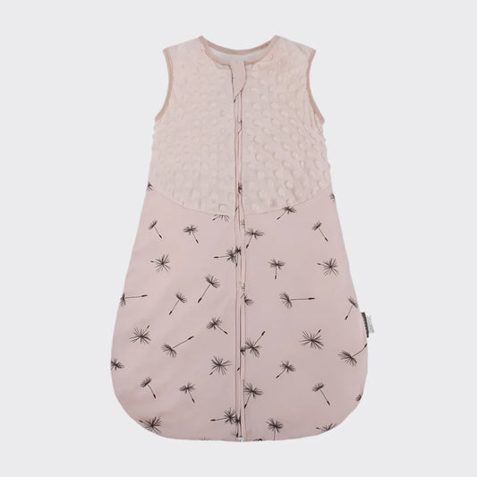 Pink sleepsack with dandelion design