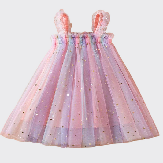 Pink tulle dress with stars