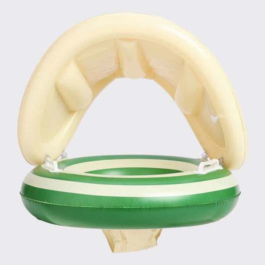 Pool floaty with detachable sunshade green