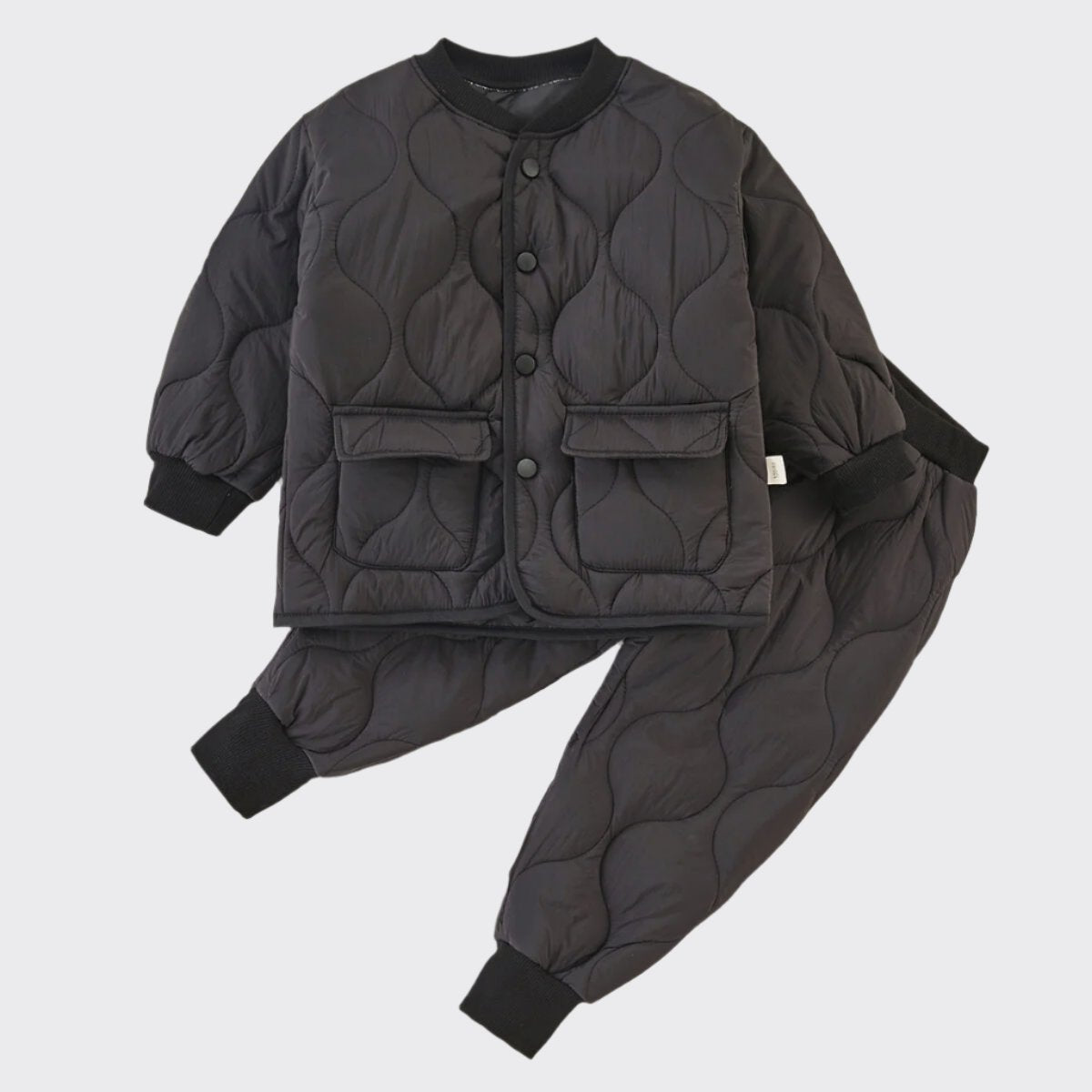 Quilted jacket and pants in black