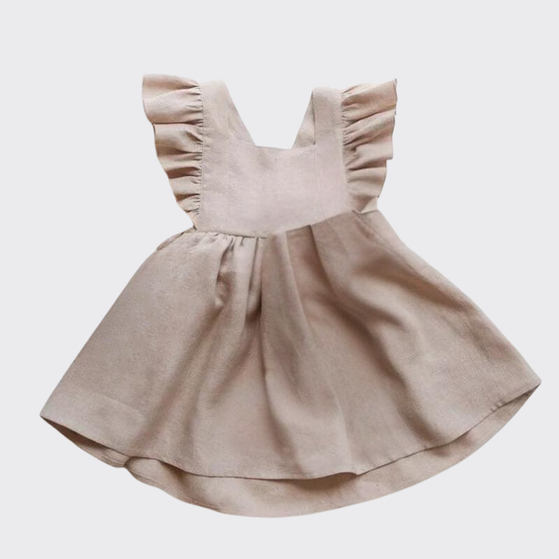 Ruffle dress beige