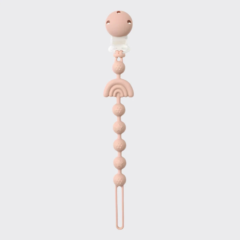 SILICONE PACIFIER CLIP CHAIN IN PINK