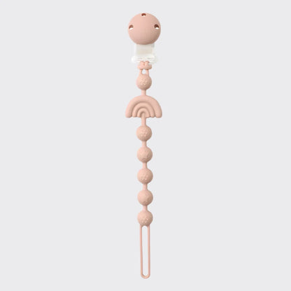 SILICONE PACIFIER CLIP CHAIN IN PINK