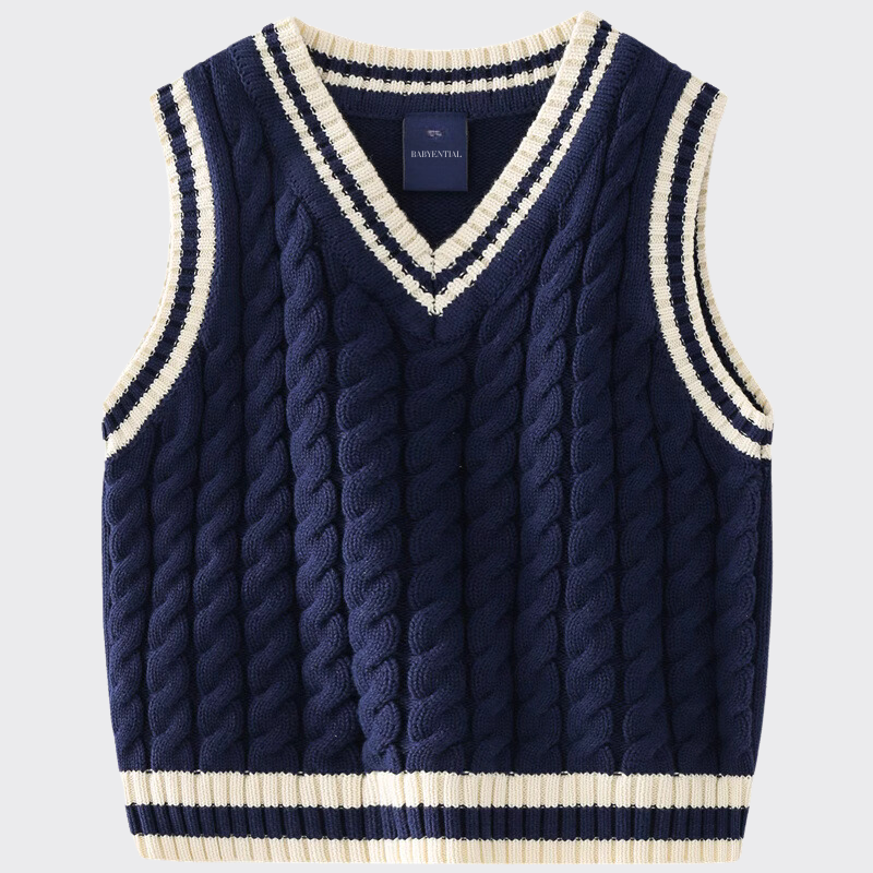 Sweater vest blue front