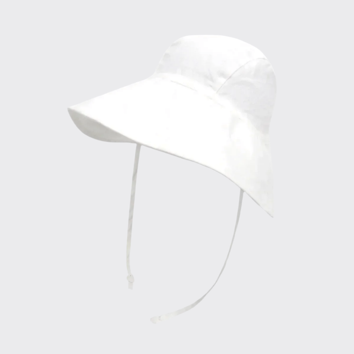 White linen sun hat front side profile