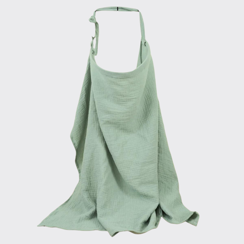 green muslin nursing cover