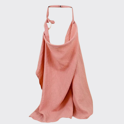 pink muslin nursing cover